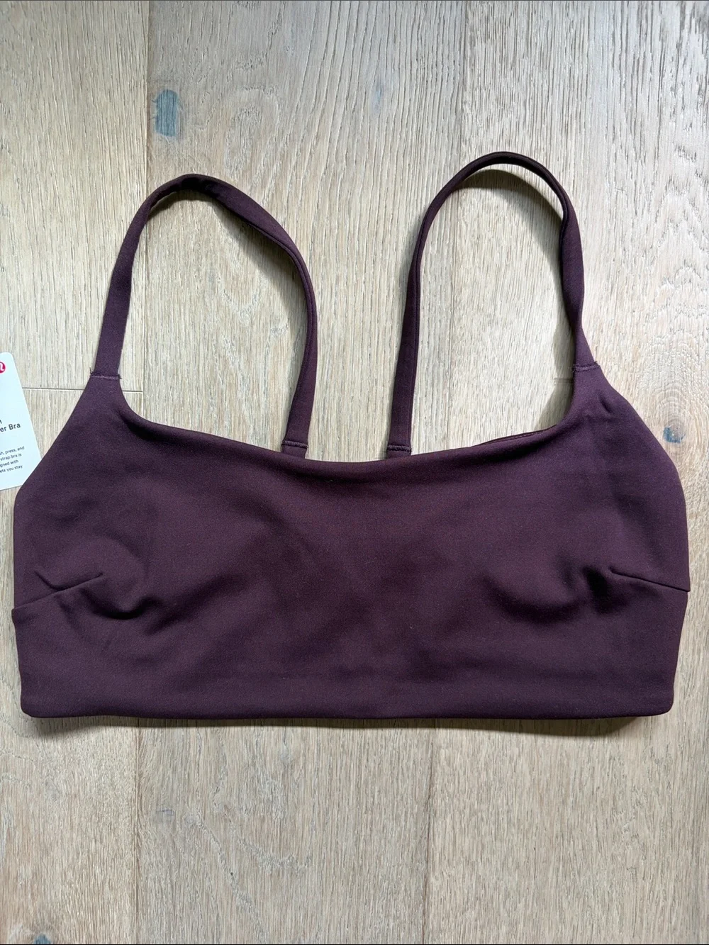 EUC wunder train strappy racer bra c/d cups black plum size 6 lululemon